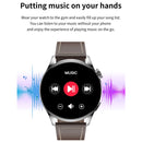 GW69 Smart Watch, Support BT Call / Heart Rate / Blood Pressure / Blood Oxygen(Sliver + Leather Strap Brown)