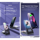 TOTU CACW-064 15W Ming Series 3 in 1 Folding Magnetic Wireless Fast Charger(Grey)