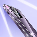 For iPhone 14 Pro Magnetic Double-buckle HD Tempered Glass Phone Case(Silver)