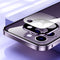 For iPhone 14 Plus Magnetic Double-buckle HD Tempered Glass Phone Case (Purple)