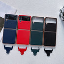 For Samsung Galaxy Z Flip4 5G Genuine Leather Luolai Series Nano Electroplating Phone Case(Black)
