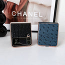 For Samsung Galaxy Z Flip4 5G Genuine Leather Ostrich Texture Nano Electroplating Phone Case(Green)