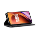 For OnePlus 8 Denim Texture Casual Style Horizontal Flip Leather Case with Holder & Card Slots & Wallet(Black)