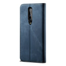 For OnePlus 8 Denim Texture Casual Style Horizontal Flip Leather Case with Holder & Card Slots & Wallet(Blue)