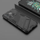 For OnePlus 10T 5G Punk Armor PC + TPU Phone Case with Holder(Black)