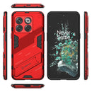 For OnePlus 10T 5G Punk Armor PC + TPU Phone Case with Holder(Red)