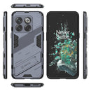 For OnePlus 10T 5G Punk Armor PC + TPU Phone Case with Holder(Grey)