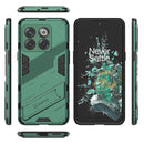 For OnePlus 10T 5G Punk Armor PC + TPU Phone Case with Holder(Green)
