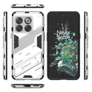 For OnePlus 10T 5G Punk Armor PC + TPU Phone Case with Holder(White)