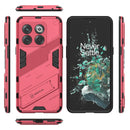For OnePlus 10T 5G Punk Armor PC + TPU Phone Case with Holder(Light Red)
