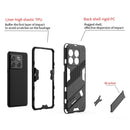 For OnePlus 10T 5G Punk Armor PC + TPU Phone Case with Holder(Light Red)