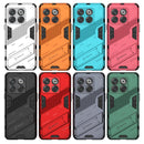 For OnePlus 10T 5G Punk Armor PC + TPU Phone Case with Holder(Light Red)