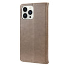 Butterfly Flower Pattern Flip Leather Phone Case For iPhone 14 Pro(Grey)