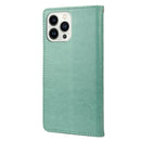 Butterfly Flower Pattern Flip Leather Phone Case For iPhone 14 Pro(Green)