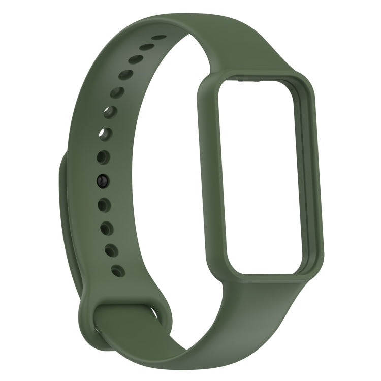 For Amazfit Band 7 Silicone Watch Band(Dark Green)