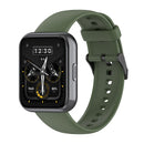 For Realme Watch 3 Solid Color Soft Silicone Watch Band(Dark Green)