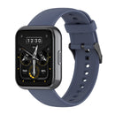 For Realme Watch 3 Solid Color Soft Silicone Watch Band(Blue Grey)