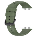 For OPPO Watch 3 Solid Color Soft Silicone Watch Band(Dark Green)
