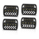 1 Pair 7 inch Square Fishbone Running Water Turn Signal Light