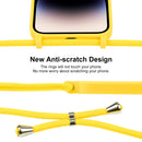 For iPhone 14 Pro Crossbody Lanyard Liquid Silicone Case(Yellow)