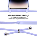 For iPhone 14 Pro Crossbody Lanyard Liquid Silicone Case(Light Purple)