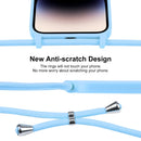 For iPhone 14 Pro Crossbody Lanyard Liquid Silicone Case(Blue)
