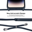 For iPhone 14 Pro Crossbody Lanyard Liquid Silicone Case(Midnight Blue)