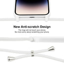For iPhone 14 Pro Crossbody Lanyard Liquid Silicone Case(White)