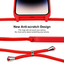 For iPhone 14 Pro Max Crossbody Lanyard Liquid Silicone Case(Red)
