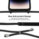 For iPhone 14 Pro Max Crossbody Lanyard Liquid Silicone Case(Black)