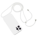 For iPhone 14 Pro Max Crossbody Lanyard Liquid Silicone Case(White)