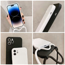 For iPhone 14 Pro Max Crossbody Lanyard Liquid Silicone Case(Emerald Green)