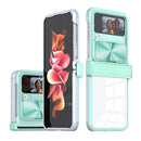 For Samsung Galaxy Z Flip4 360 Full Body Sliding Camshield Phone Case(Green Grey)