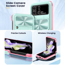For Samsung Galaxy Z Flip4 360 Full Body Sliding Camshield Phone Case(Yelllow Purple)