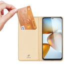 For Xiaomi Poco M4 5G DUX DUCIS Skin Pro Series Flip Leather Phone Case(Gold)