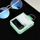 For Samsung Galaxy Z Flip4 Shield Transparent TPU + PC Phone Case with Ring(Matcha Green)