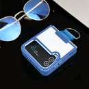 For Samsung Galaxy Z Flip4 Shield Transparent TPU + PC Phone Case with Ring(Sierra Blue)