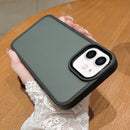 For iPhone 12 / 12 Pro Shield Skin Feel PC + TPU Phone Case(Black)