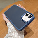 For iPhone 12 / 12 Pro Shield Skin Feel PC + TPU Phone Case(Navy Blue)