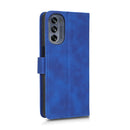 For Motorola Moto G62 Skin Feel Magnetic Flip Leather Phone Case(Blue)
