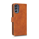 For Motorola Moto G62 Skin Feel Magnetic Flip Leather Phone Case(Brown)