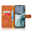 For Motorola Moto G62 Skin Feel Magnetic Flip Leather Phone Case(Brown)