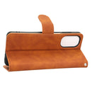 For Motorola Moto G62 Skin Feel Magnetic Flip Leather Phone Case(Brown)
