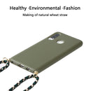 For Huawei P30 Lite Wheat Straw Material + TPU Protective Case with Lanyard(Army Green)
