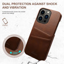 For iPhone 14 Pro Max Suteni Calf Texture Card Slots Phone Case (Brown)