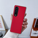 For Samsung Galaxy Z Fold4 5G Genuine Leather Luolai Series Nano Plating Phone Case(Red)