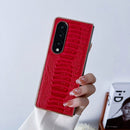 For Samsung Galaxy Z Fold4 5G Genuine Leather Weilai Series Nano Plating Phone Case(Red)