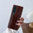 For Samsung Galaxy Z Fold4 5G Genuine Leather Weilai Series Nano Plating Phone Case(Coffee)