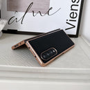 For Samsung Galaxy Z Fold4 5G Genuine Leather Xiaoya Series Nano Plating Phone Case(Blue)