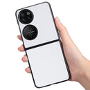 For Huawei P50 Pocket Plain Skin Litchi Texture Phone Case(White)